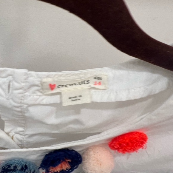 Jcrew kids, pom-pom, white top - Picture 2 of 2